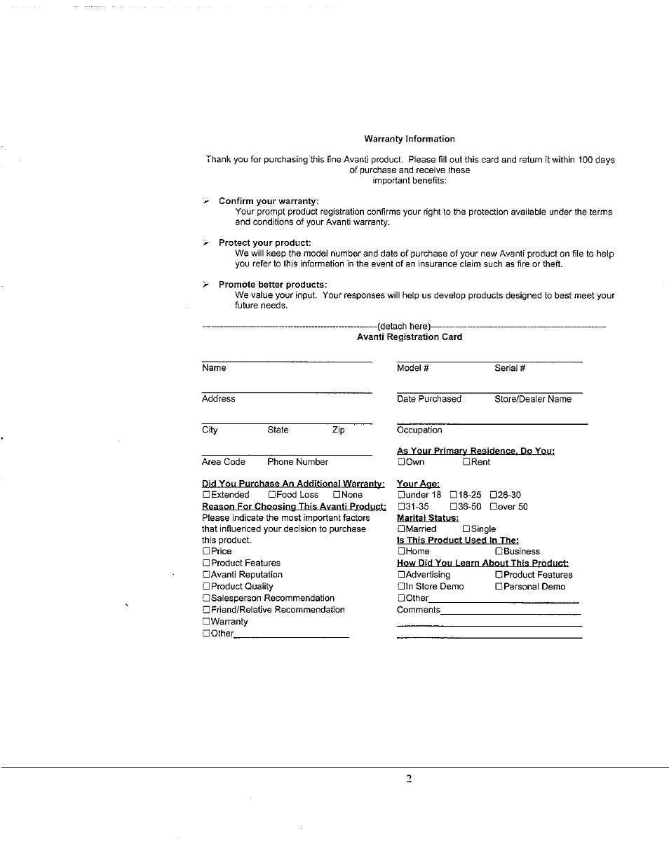 Avanti 18EYC User Manual | Page 21 / 21