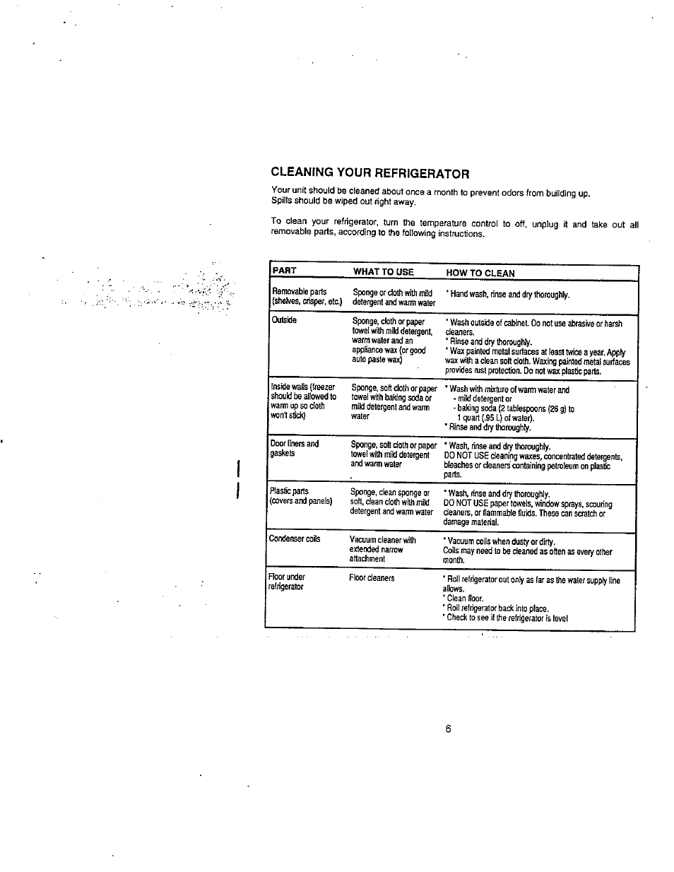 Cleaning your refrigerator | Avanti 778YW User Manual | Page 7 / 12