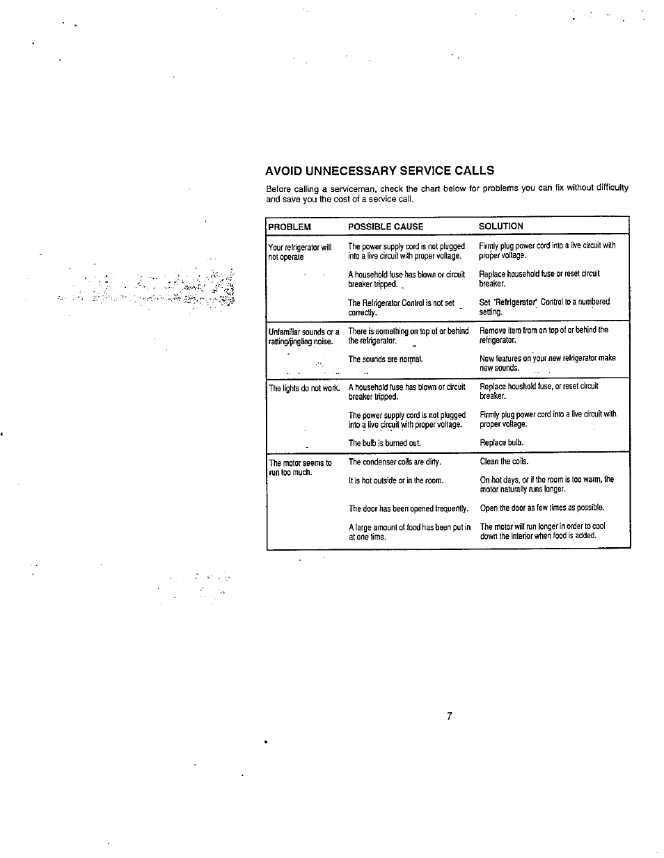 Avoid unnecessary service calls | Avanti 778YW User Manual | Page 8 / 12