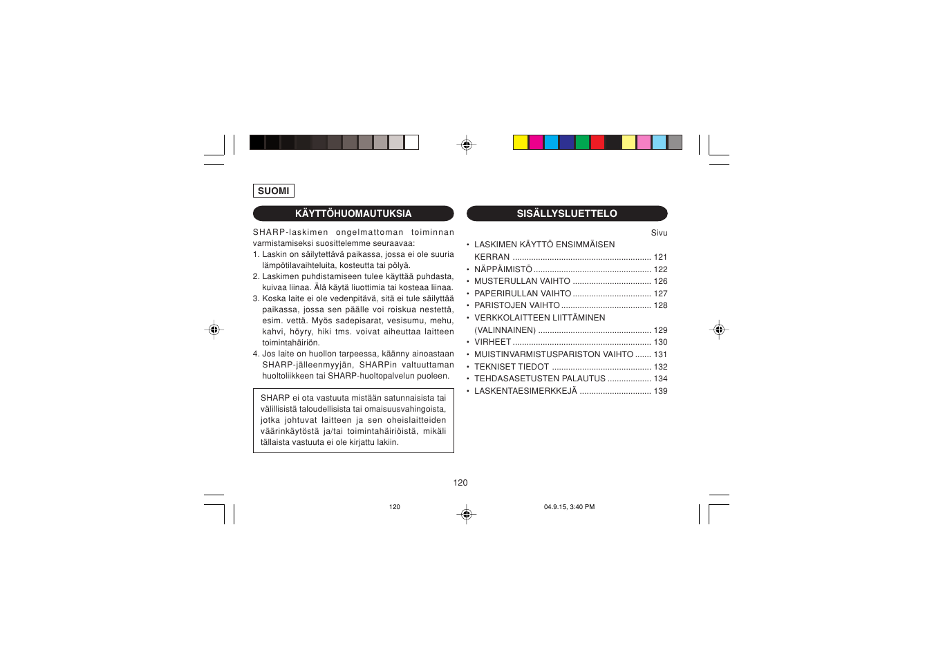 Sharp EL-1750PIIIGY User Manual | Page 122 / 164