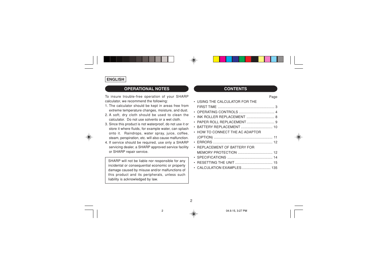 Sharp EL-1750PIIIGY User Manual | Page 4 / 164