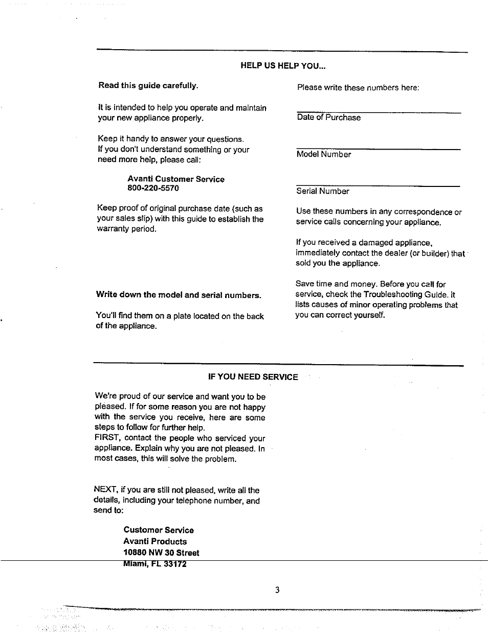 Avanti MO619M User Manual | Page 3 / 17