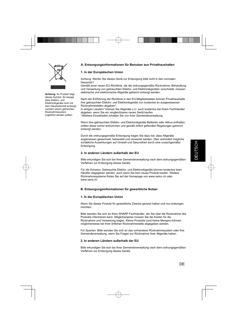 Deutsch | Sharp IG-A10EU-W User Manual | Page 21 / 64