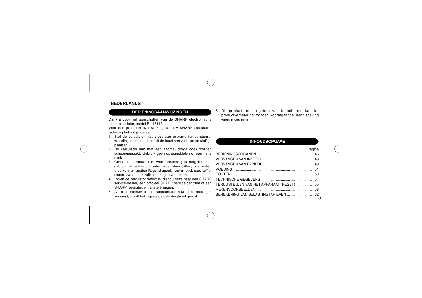 Sharp EL-1611PGY User Manual | Page 47 / 68