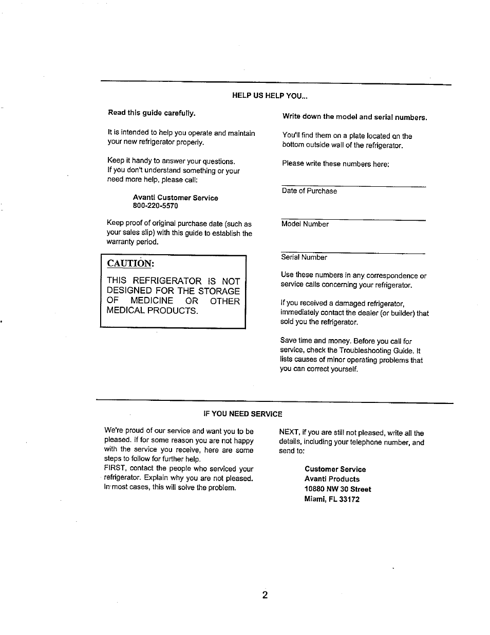 Avanti 445YW-1 User Manual | Page 3 / 14