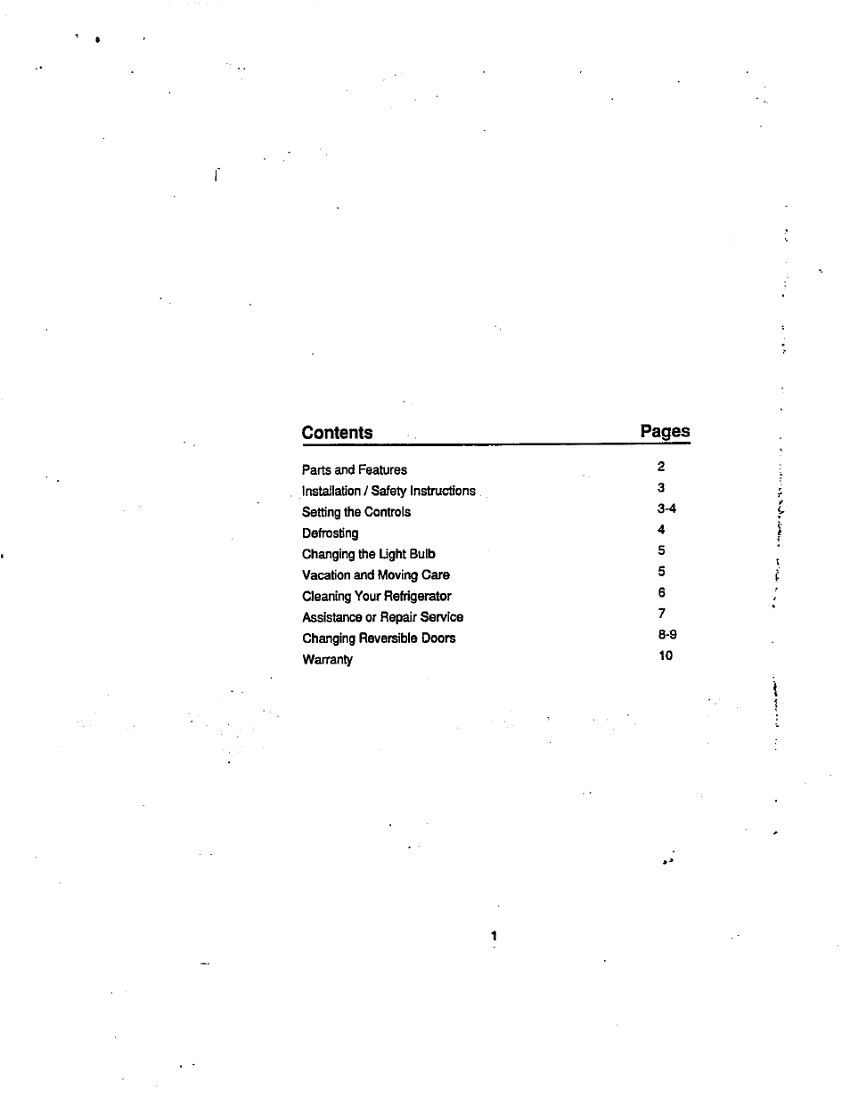 Contents pages | Avanti 1133YW User Manual | Page 2 / 11