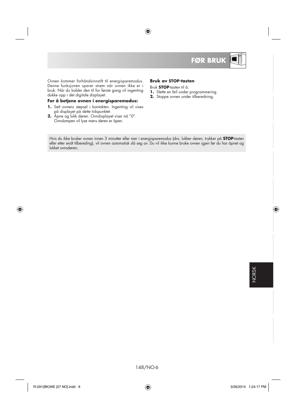 Før bruk | Sharp R-291BKWE User Manual | Page 149 / 210