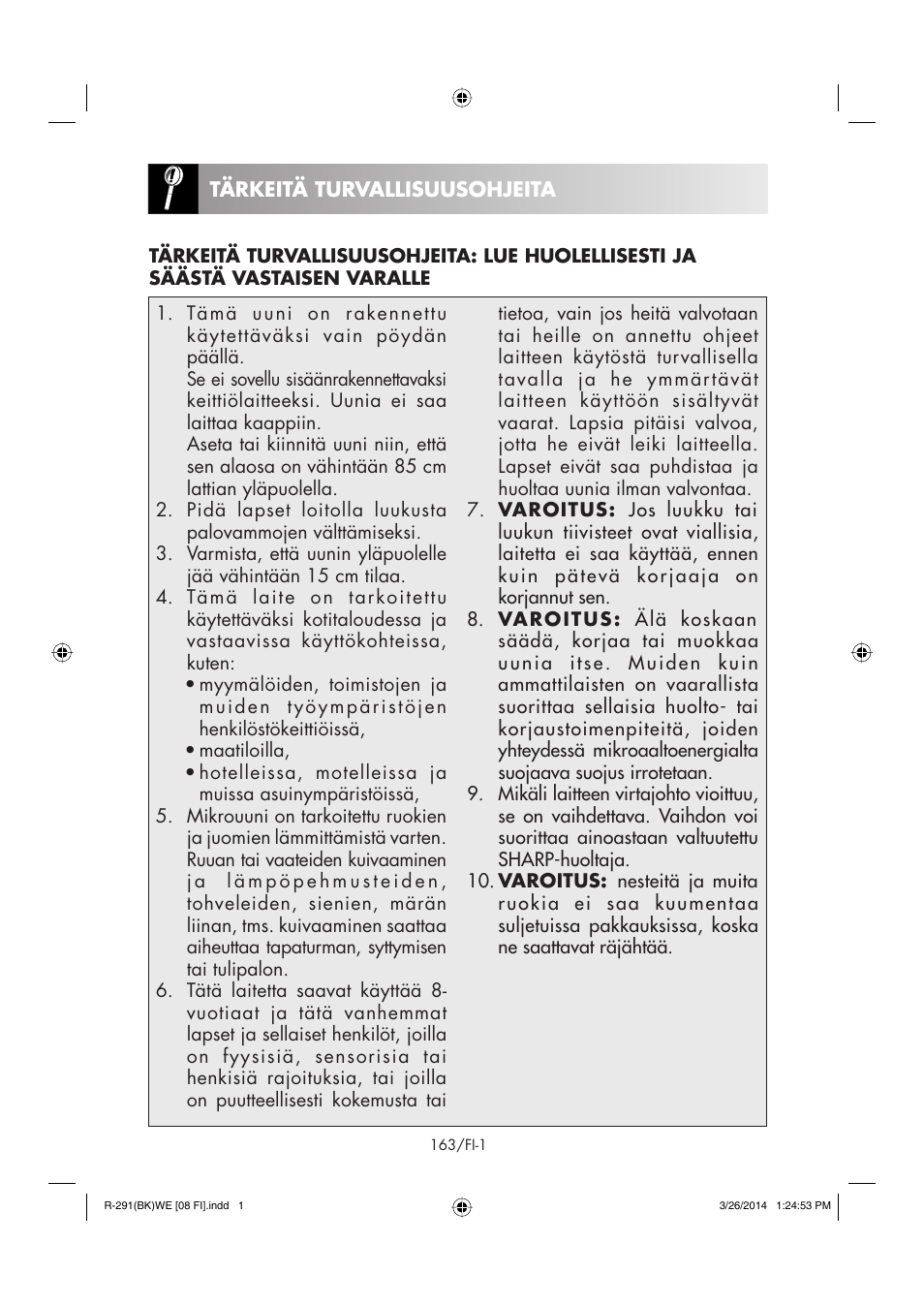Sharp R-291BKWE User Manual | Page 164 / 210