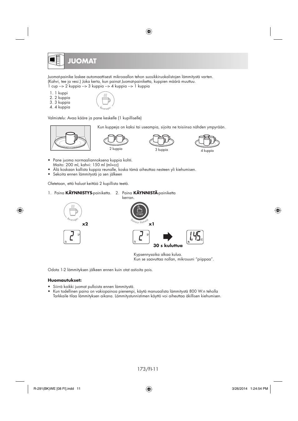 Juomat | Sharp R-291BKWE User Manual | Page 174 / 210