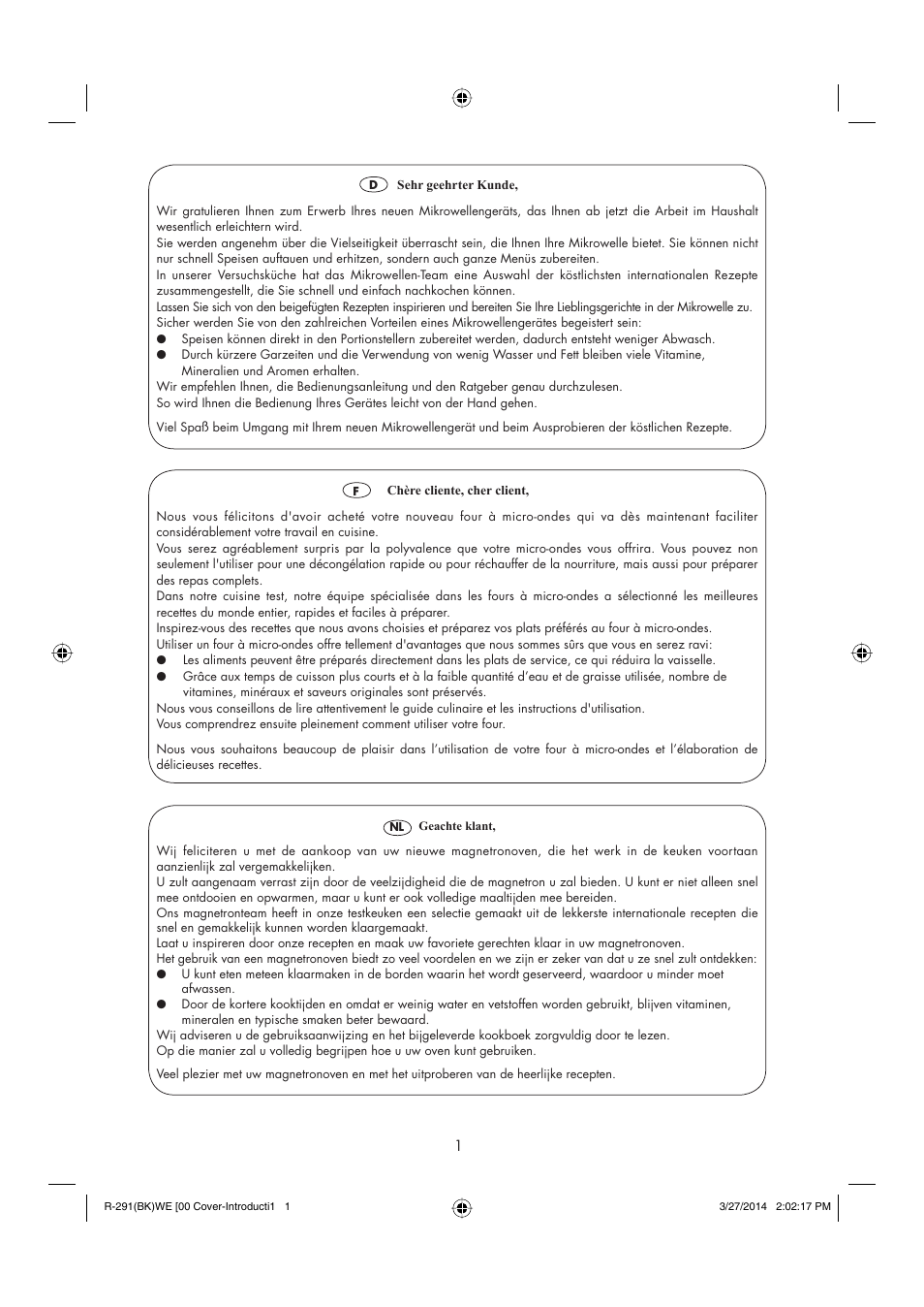 Sharp R-291BKWE User Manual | Page 2 / 210