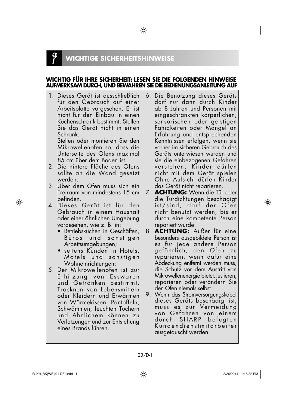 Sharp R-291BKWE User Manual | Page 24 / 210
