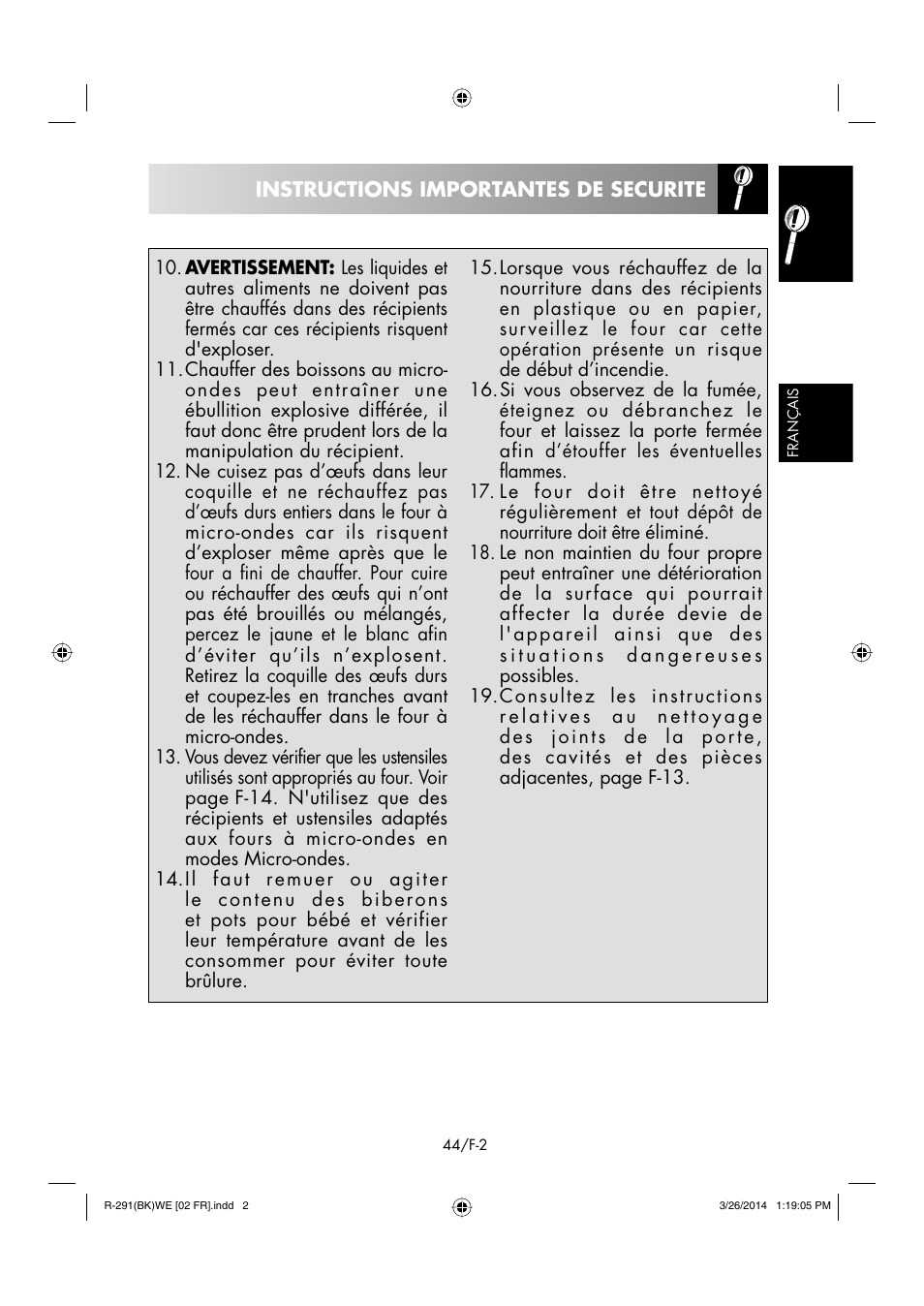 Sharp R-291BKWE User Manual | Page 45 / 210