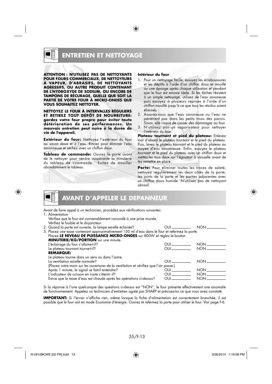 Sharp R-291BKWE User Manual | Page 56 / 210
