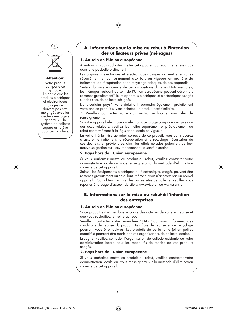 Sharp R-291BKWE User Manual | Page 6 / 210