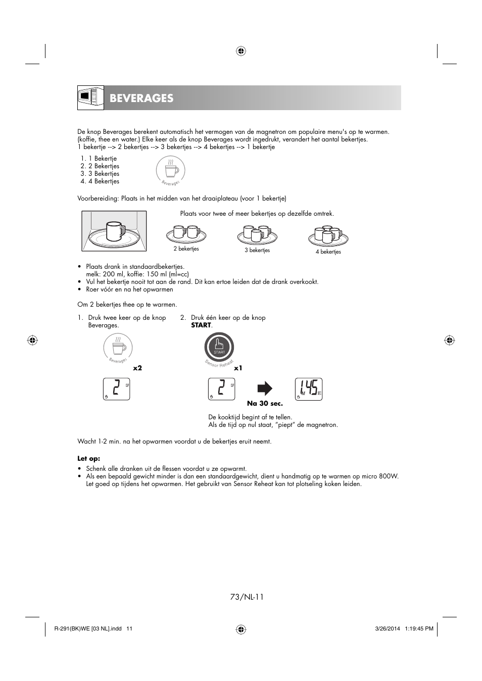 Beverages | Sharp R-291BKWE User Manual | Page 74 / 210