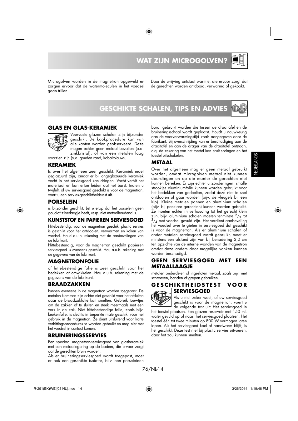 Wat zijn microgolven, Geschikte schalen, tips en advies | Sharp R-291BKWE User Manual | Page 77 / 210