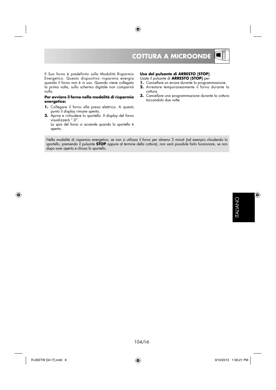 Cottura a microonde | Sharp R-261STW User Manual | Page 105 / 188