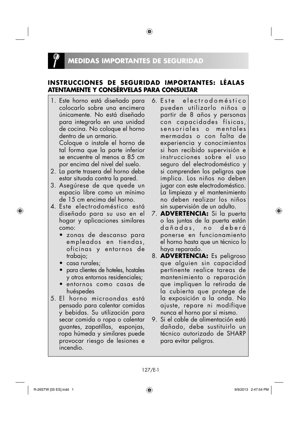 Sharp R-261STW User Manual | Page 128 / 188