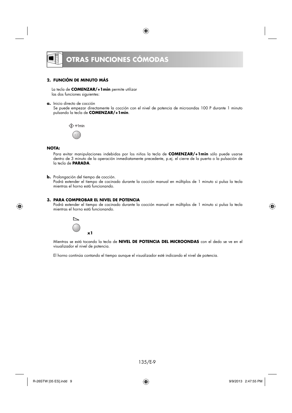 Otras funciones cómodas | Sharp R-261STW User Manual | Page 136 / 188