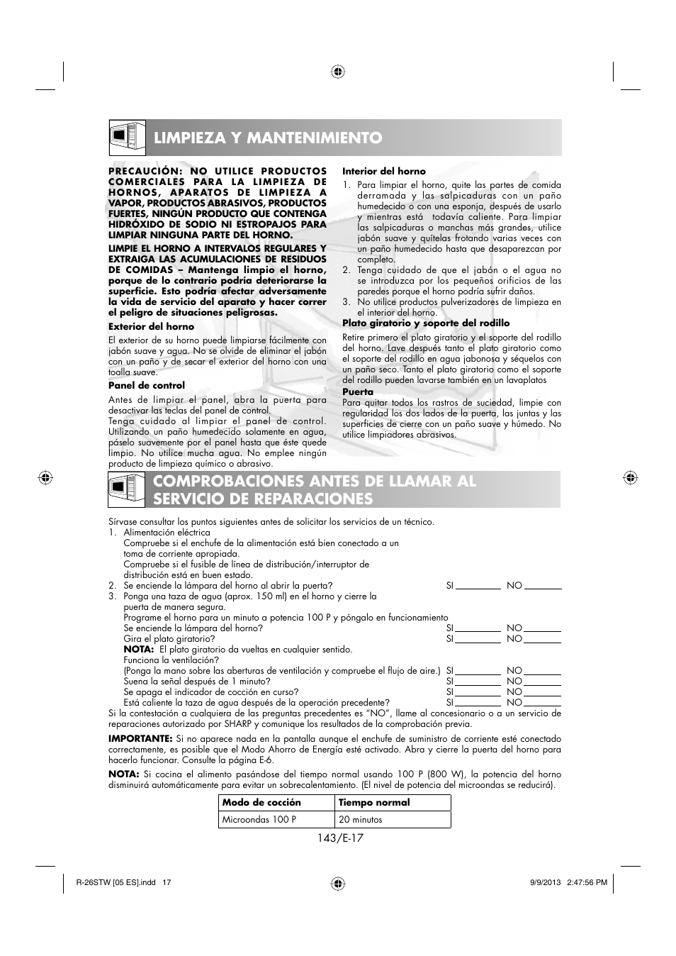 Sharp R-261STW User Manual | Page 144 / 188