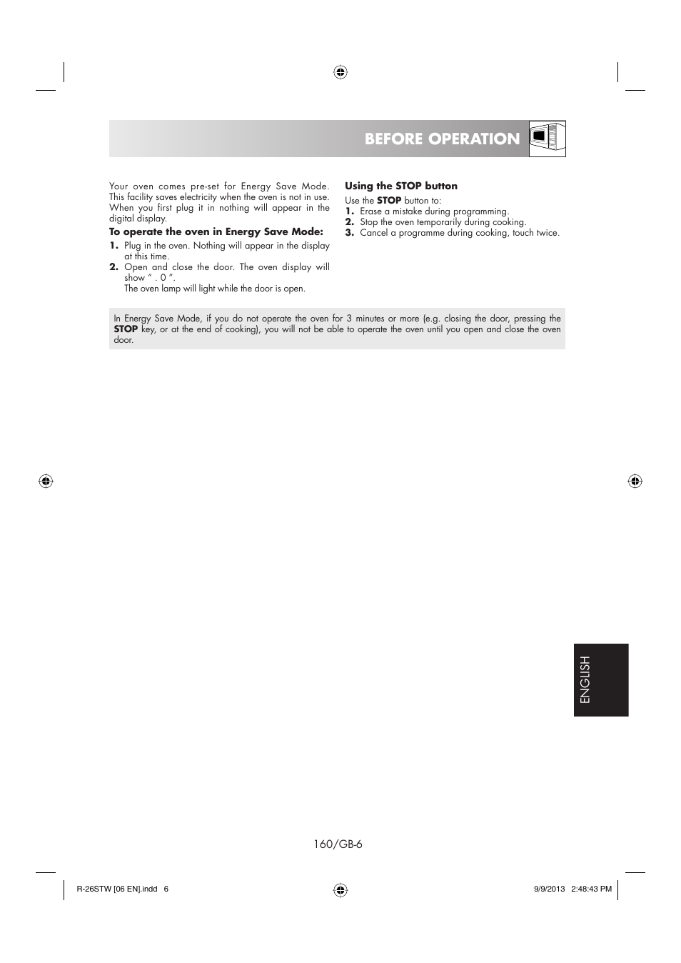 Before operation | Sharp R-261STW User Manual | Page 161 / 188