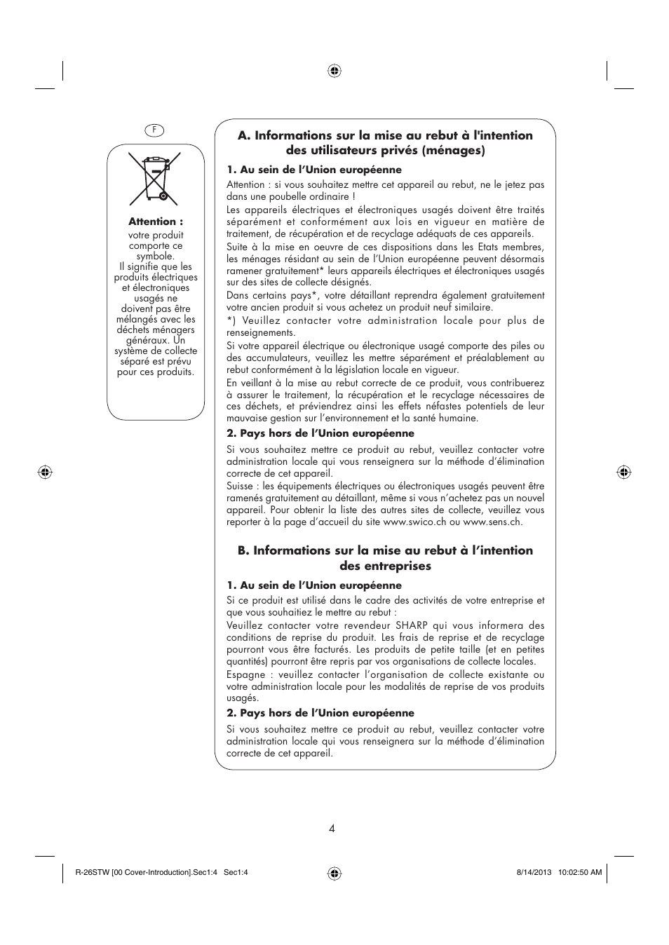 Sharp R-261STW User Manual | Page 5 / 188