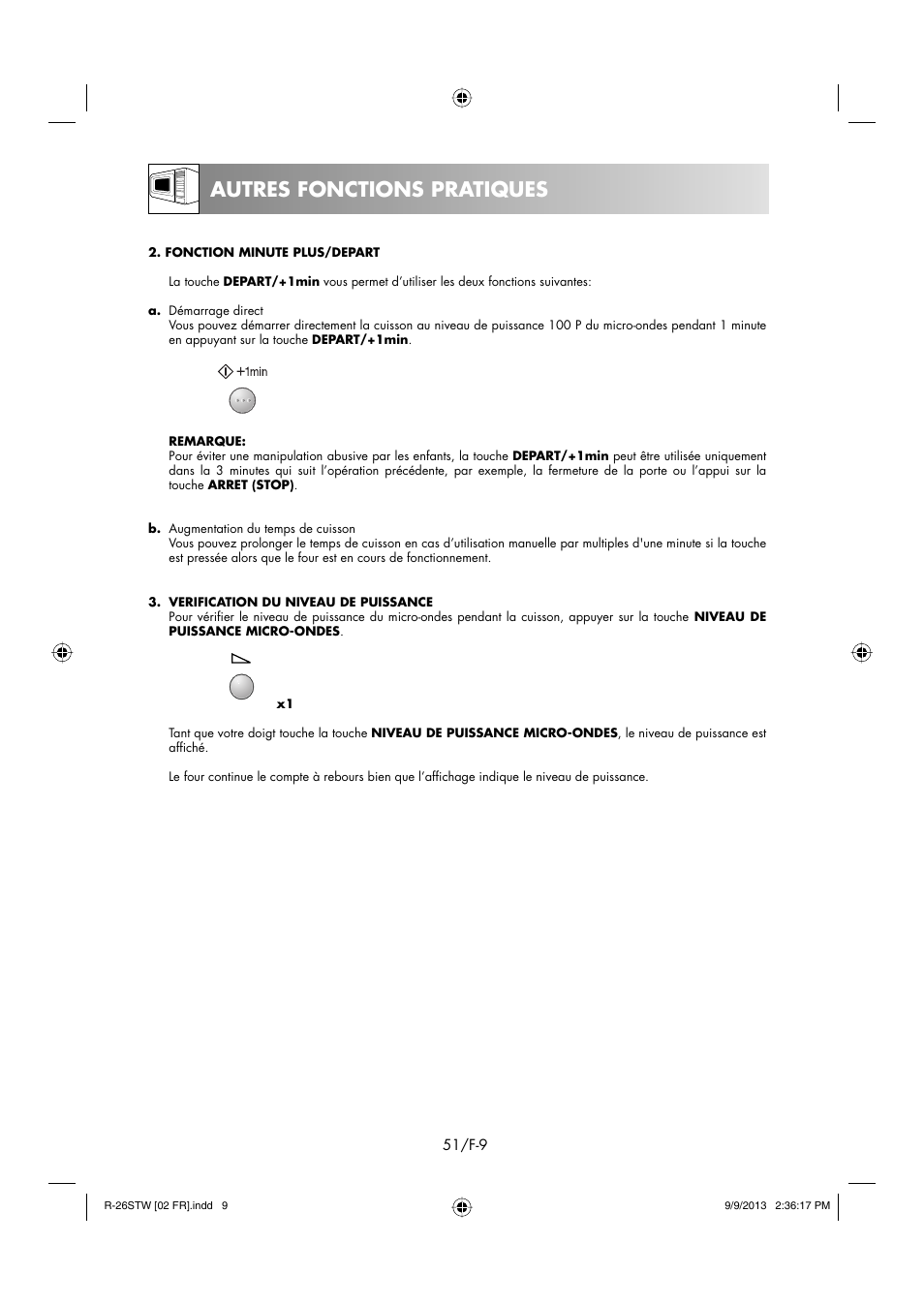 Autres fonctions pratiques | Sharp R-261STW User Manual | Page 52 / 188