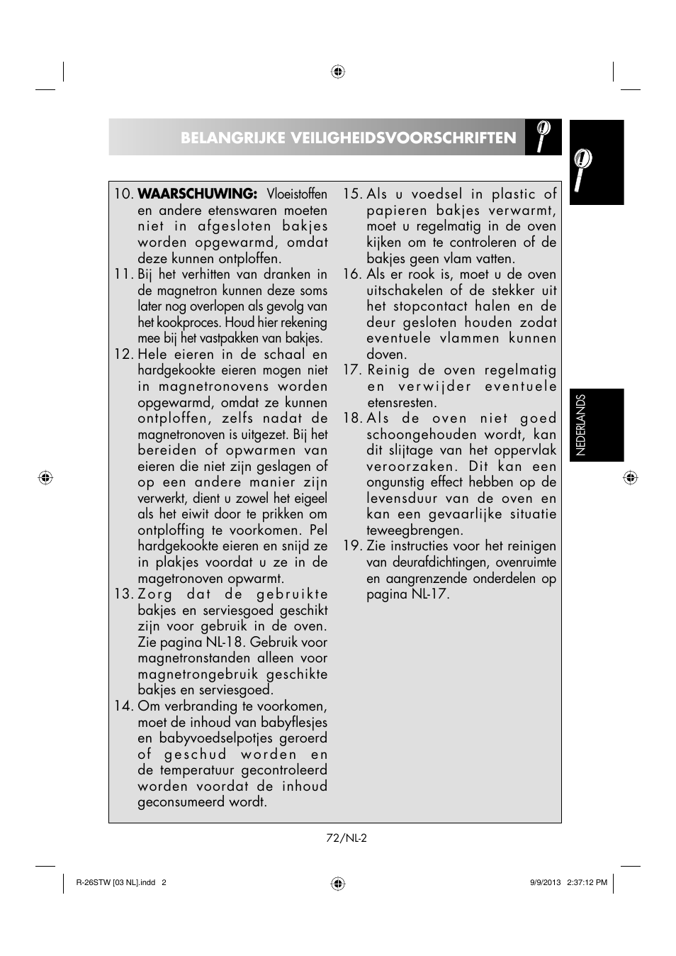Sharp R-261STW User Manual | Page 73 / 188