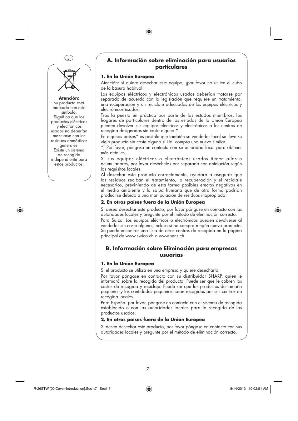 Sharp R-261STW User Manual | Page 8 / 188
