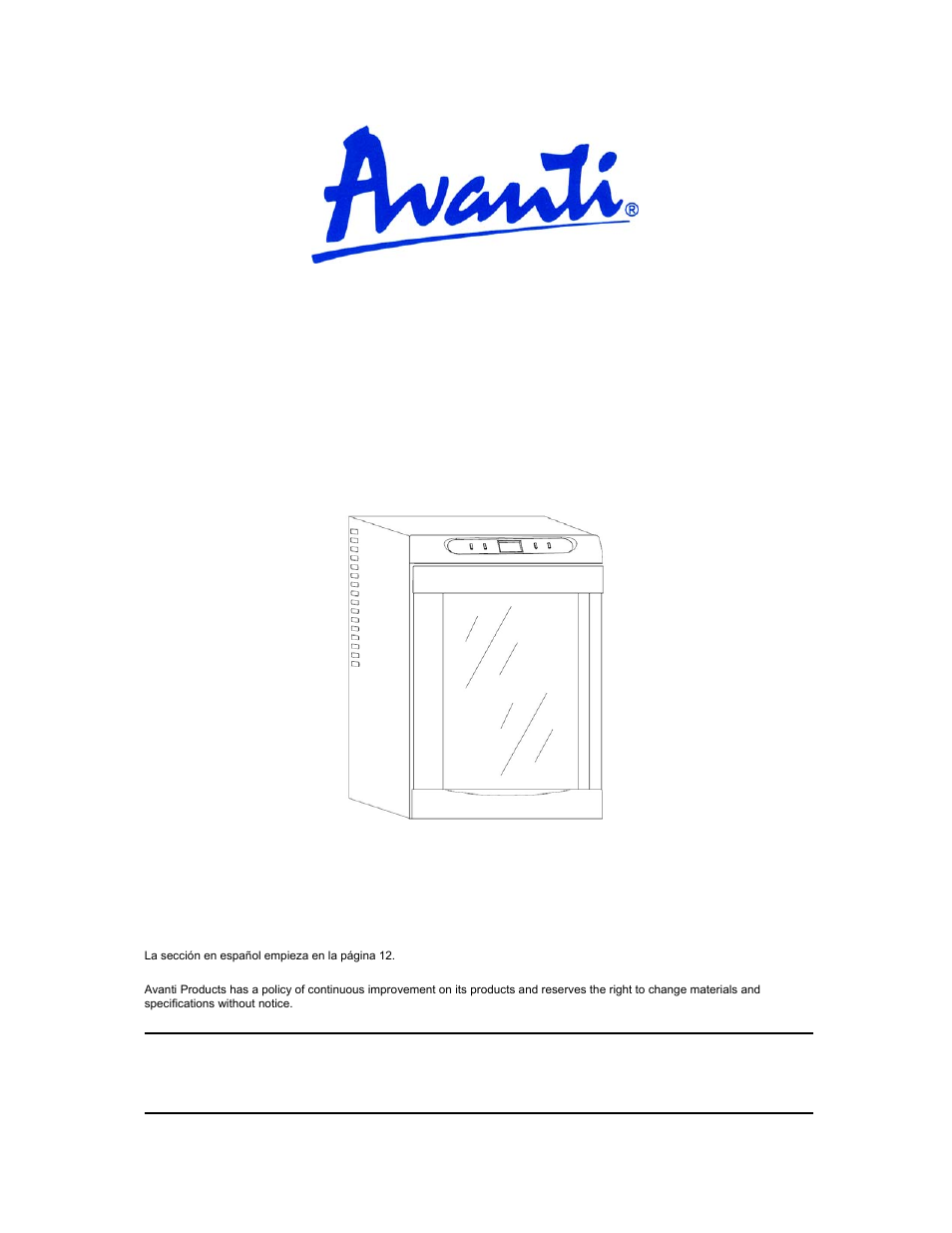 Avanti EWC60BS User Manual | 16 pages