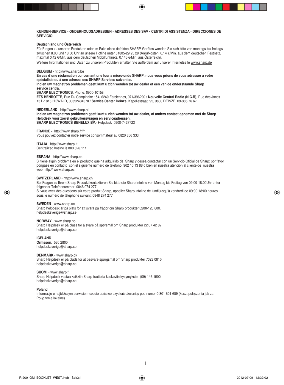 Sharp R-200BKW User Manual | Page 113 / 116