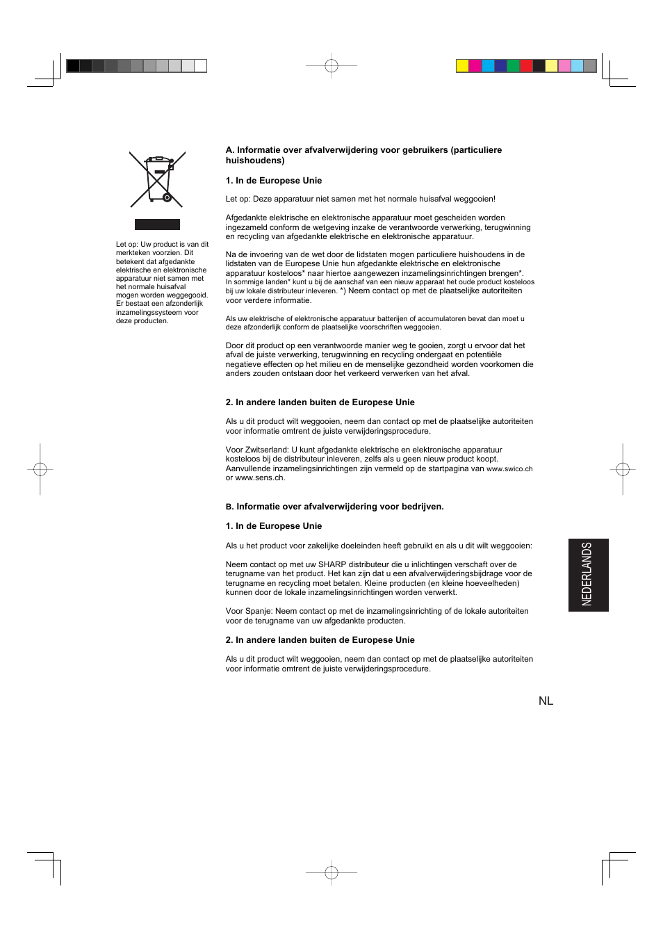 Nederlands | Sharp IG-A40E-W User Manual | Page 71 / 104