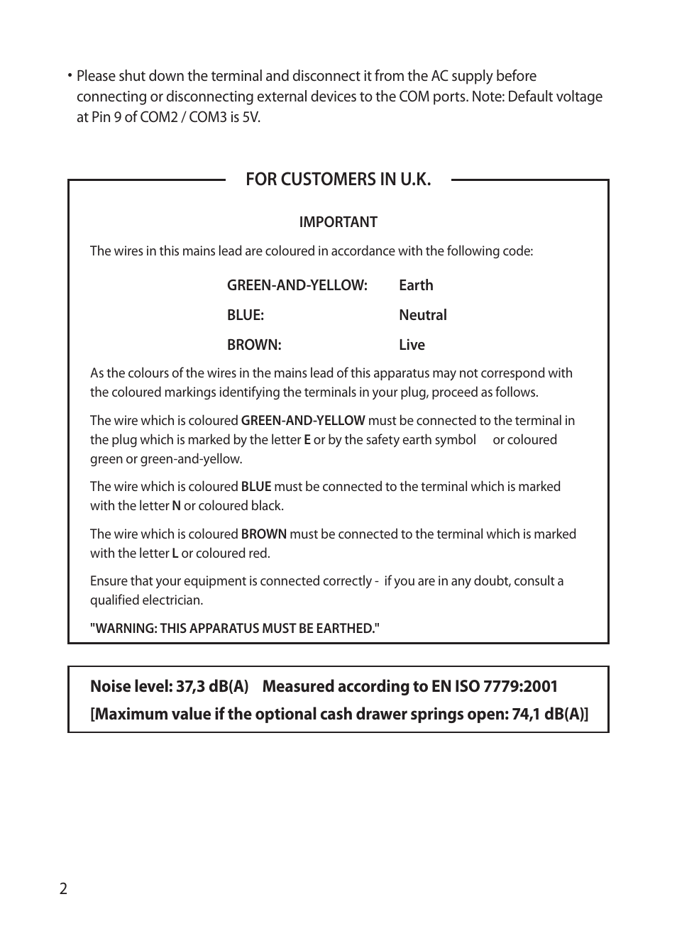 For customers in u.k | Sharp RZ-X 650 User Manual | Page 4 / 40