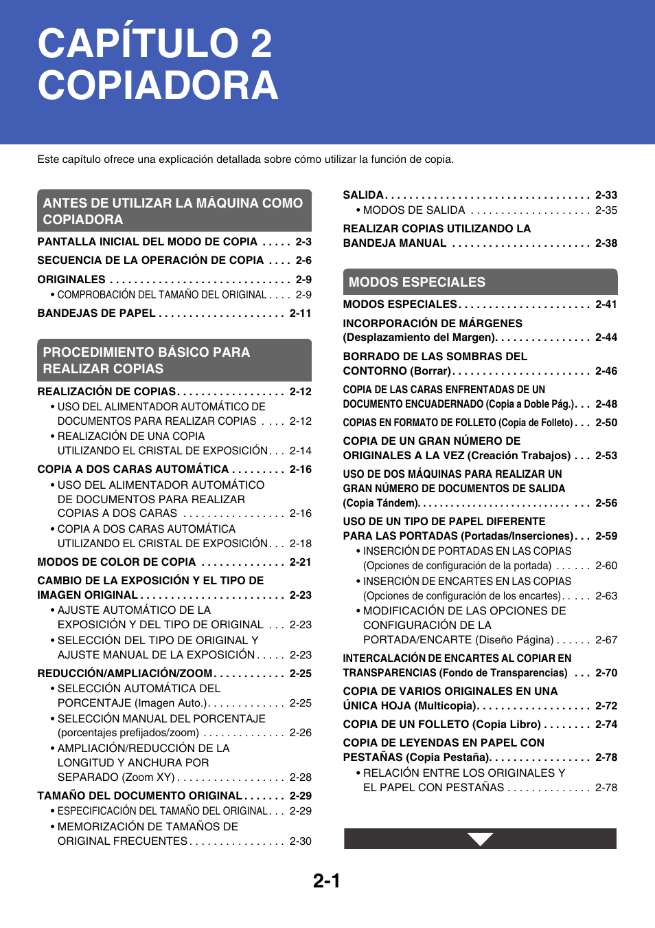 Copiadora, Capítulo 2 copiadora | Sharp MX-2614N User Manual | Page 113 / 839