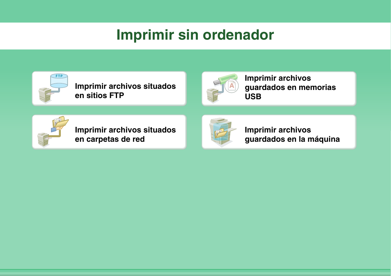 Imprimir sin, Ordenador, Imprimir sin ordenador | Sharp MX-2614N User Manual | Page 12 / 839