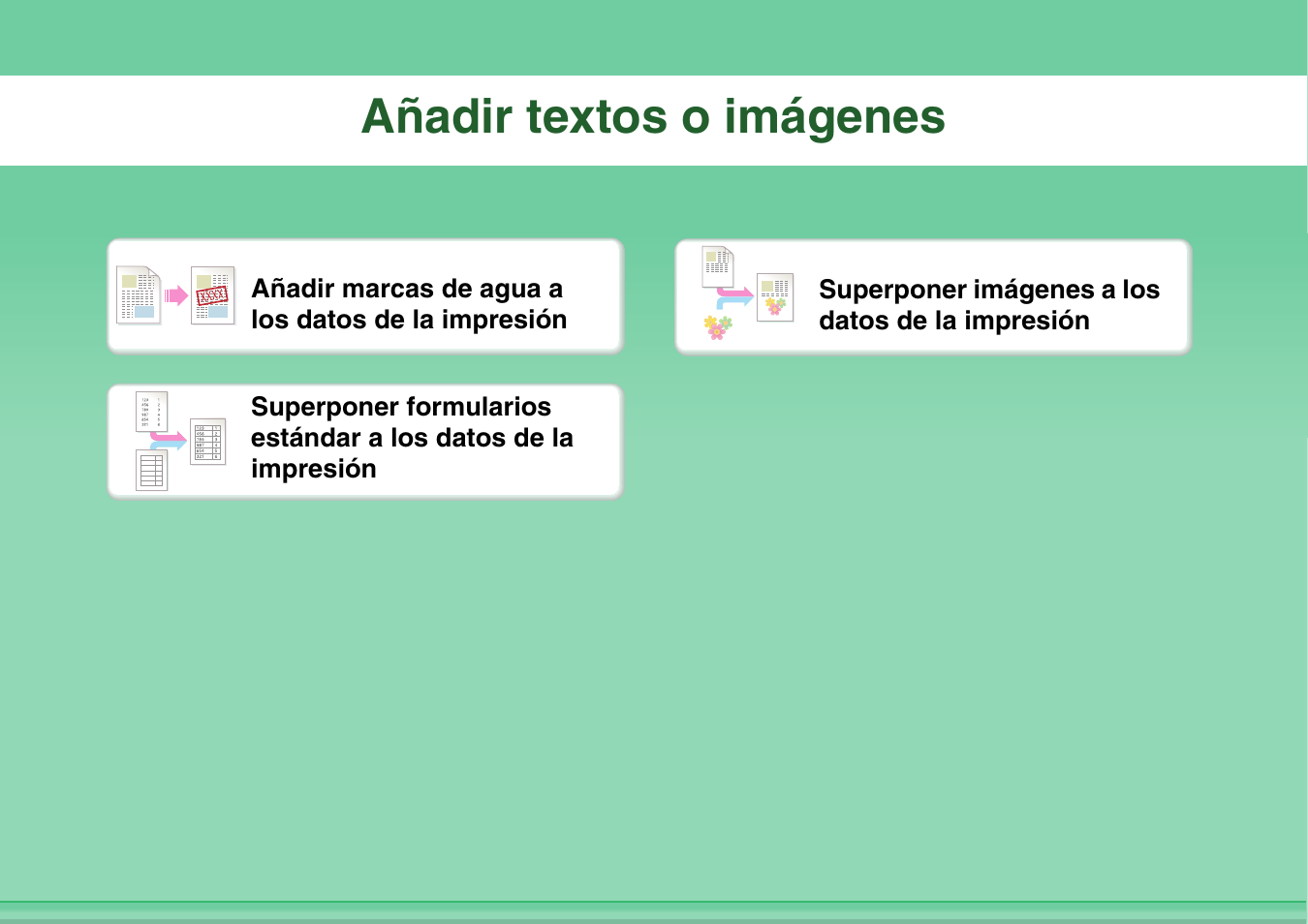 Añadir textos o, Imágenes, Añadir textos o imágenes | Sharp MX-2614N User Manual | Page 16 / 839