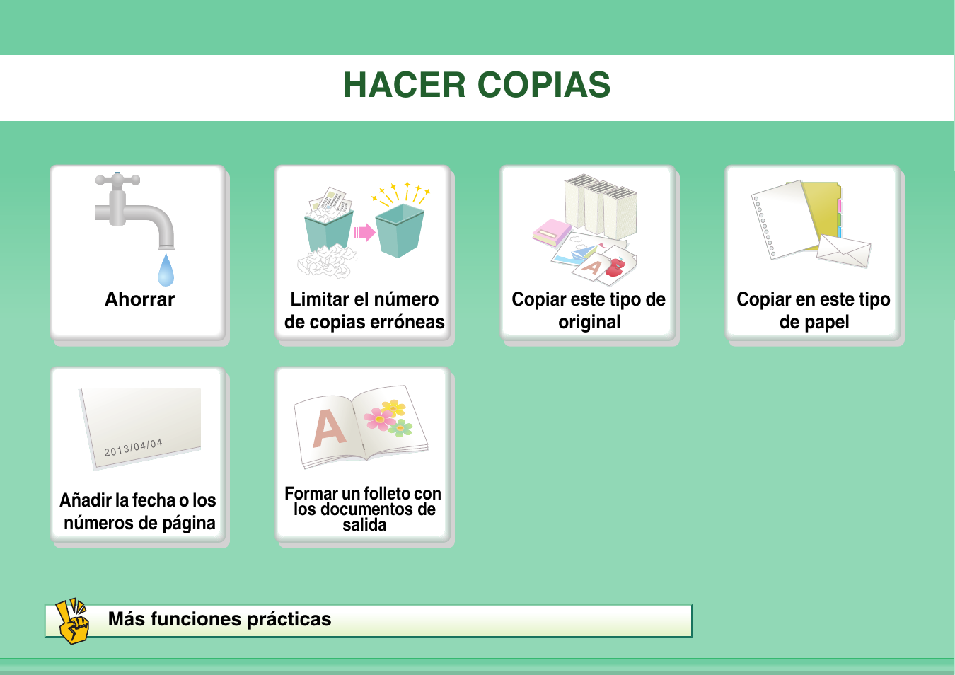 Hacer copias | Sharp MX-2614N User Manual | Page 2 / 839