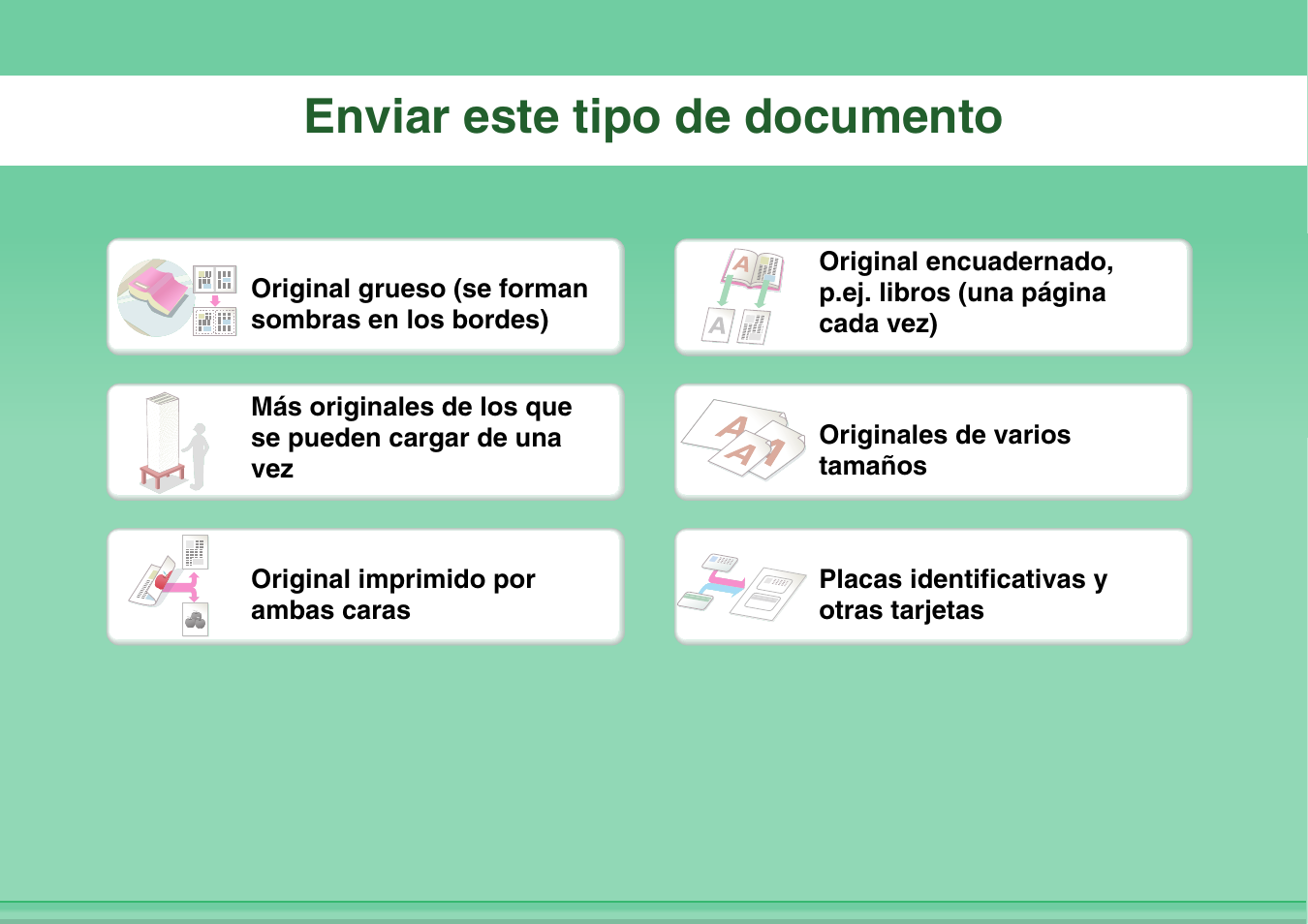 Enviar este tipo, De documento, Enviar este tipo de documento | Sharp MX-2614N User Manual | Page 20 / 839