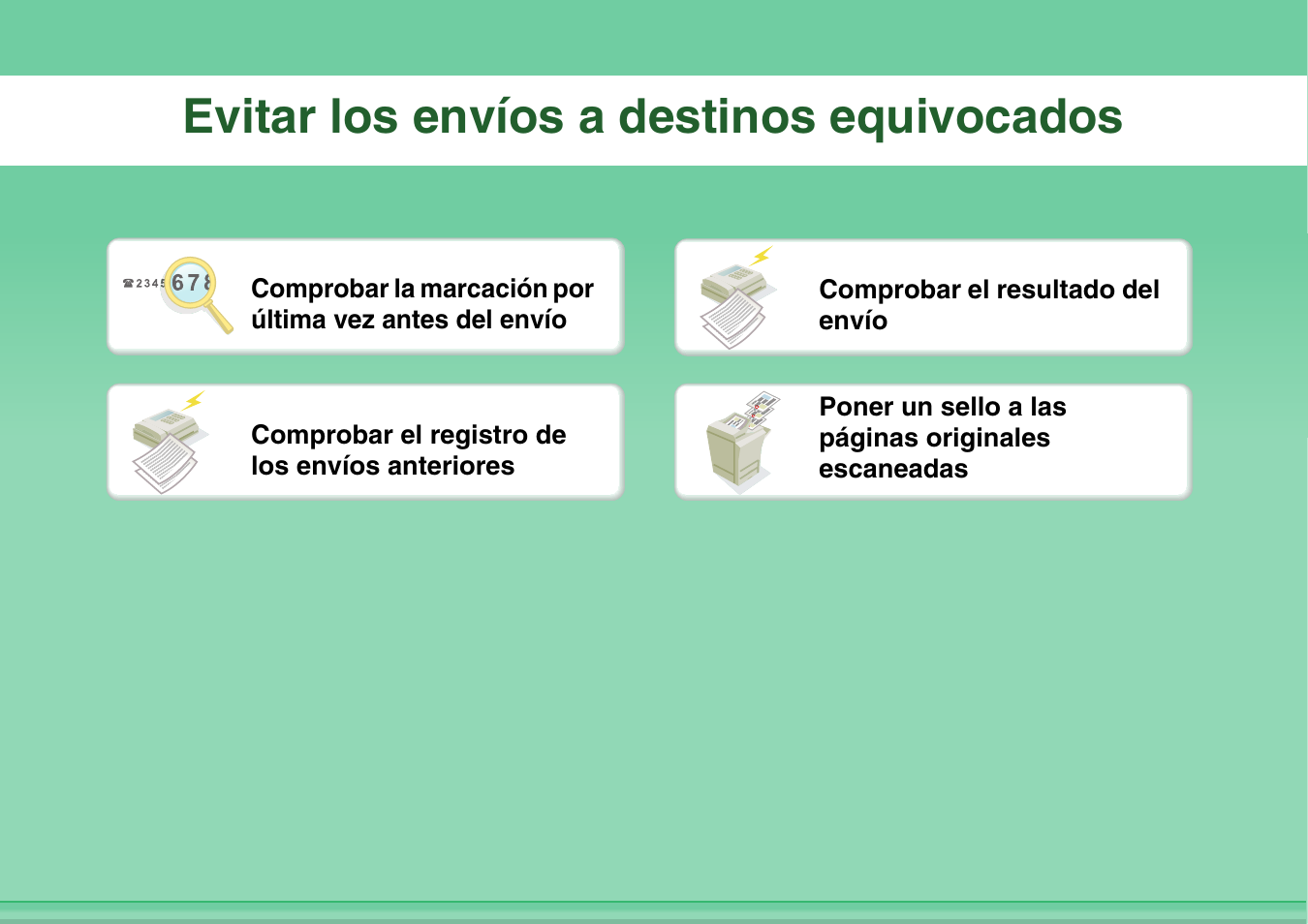 Evitar los envíos a, Destinos equivocados, Evitar los envíos a destinos equivocados | Sharp MX-2614N User Manual | Page 21 / 839