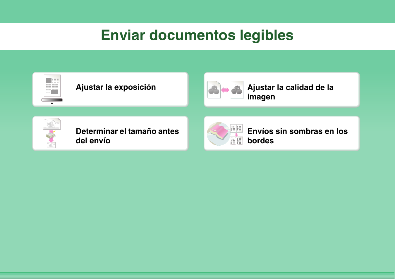 Enviar documentos, Legibles, Enviar documentos legibles | Sharp MX-2614N User Manual | Page 22 / 839