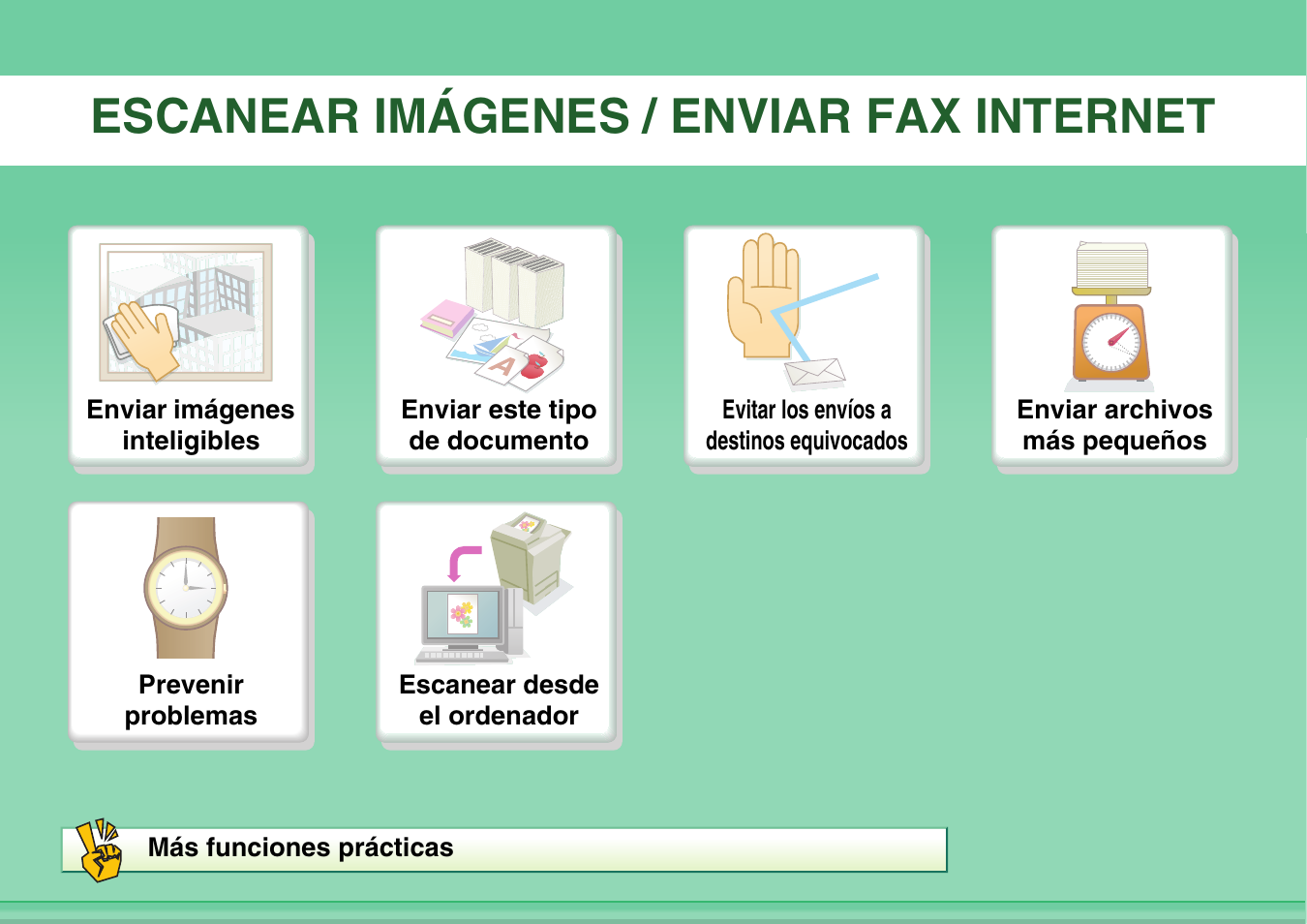 Escanear imágenes, Enviar fax internet, Escanear imágenes / enviar fax internet | Sharp MX-2614N User Manual | Page 26 / 839