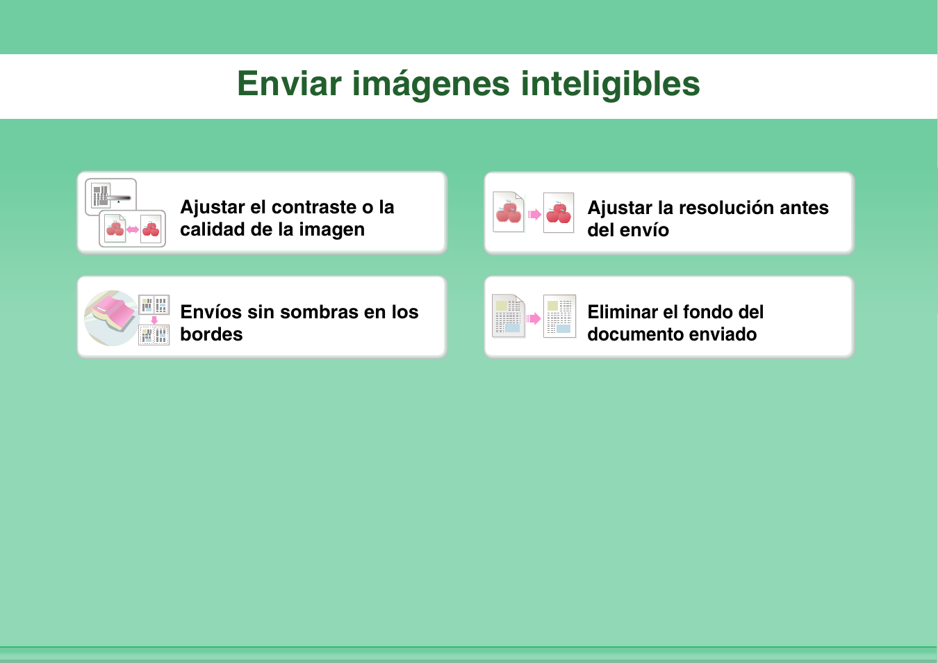 Enviar imágenes, Inteligibles, Enviar imágenes inteligibles | Sharp MX-2614N User Manual | Page 27 / 839