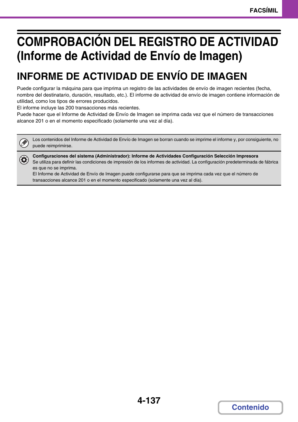 Comprobar el registro de los envíos anteriores, Informe de actividad de envío de, Imagen -137 | Informe de actividad de envío de imagen | Sharp MX-2614N User Manual | Page 484 / 839