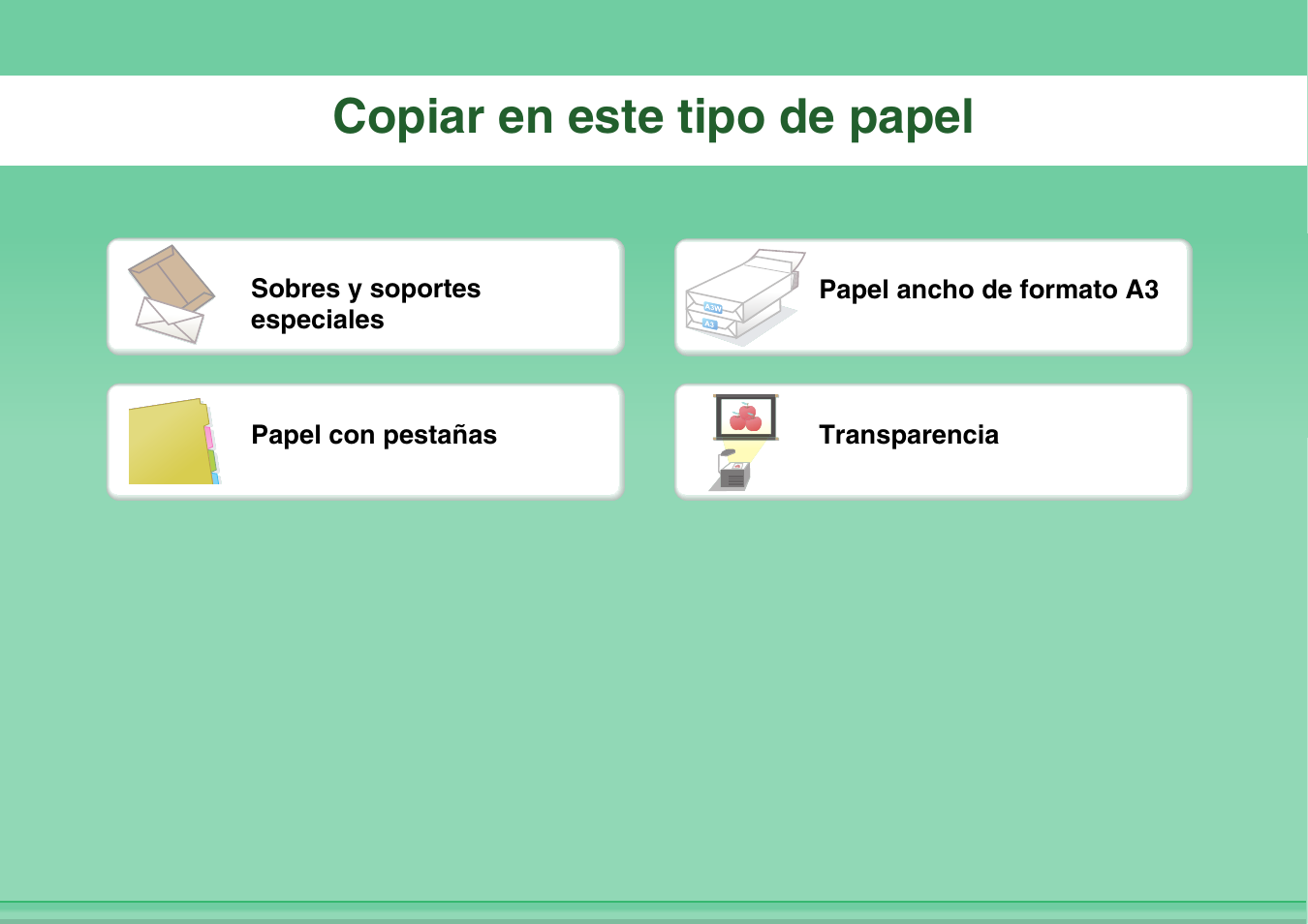 Copiar en este tipo, De papel, Copiar en este tipo de papel | Sharp MX-2614N User Manual | Page 6 / 839