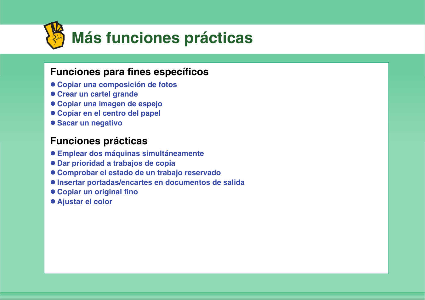 Más funciones prácticas | Sharp MX-2614N User Manual | Page 9 / 839