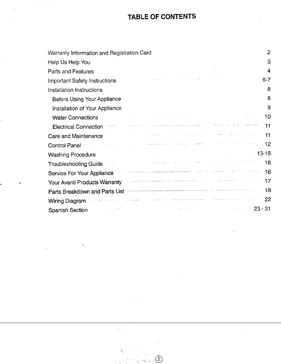 Avanti W851 User Manual | Page 5 / 31