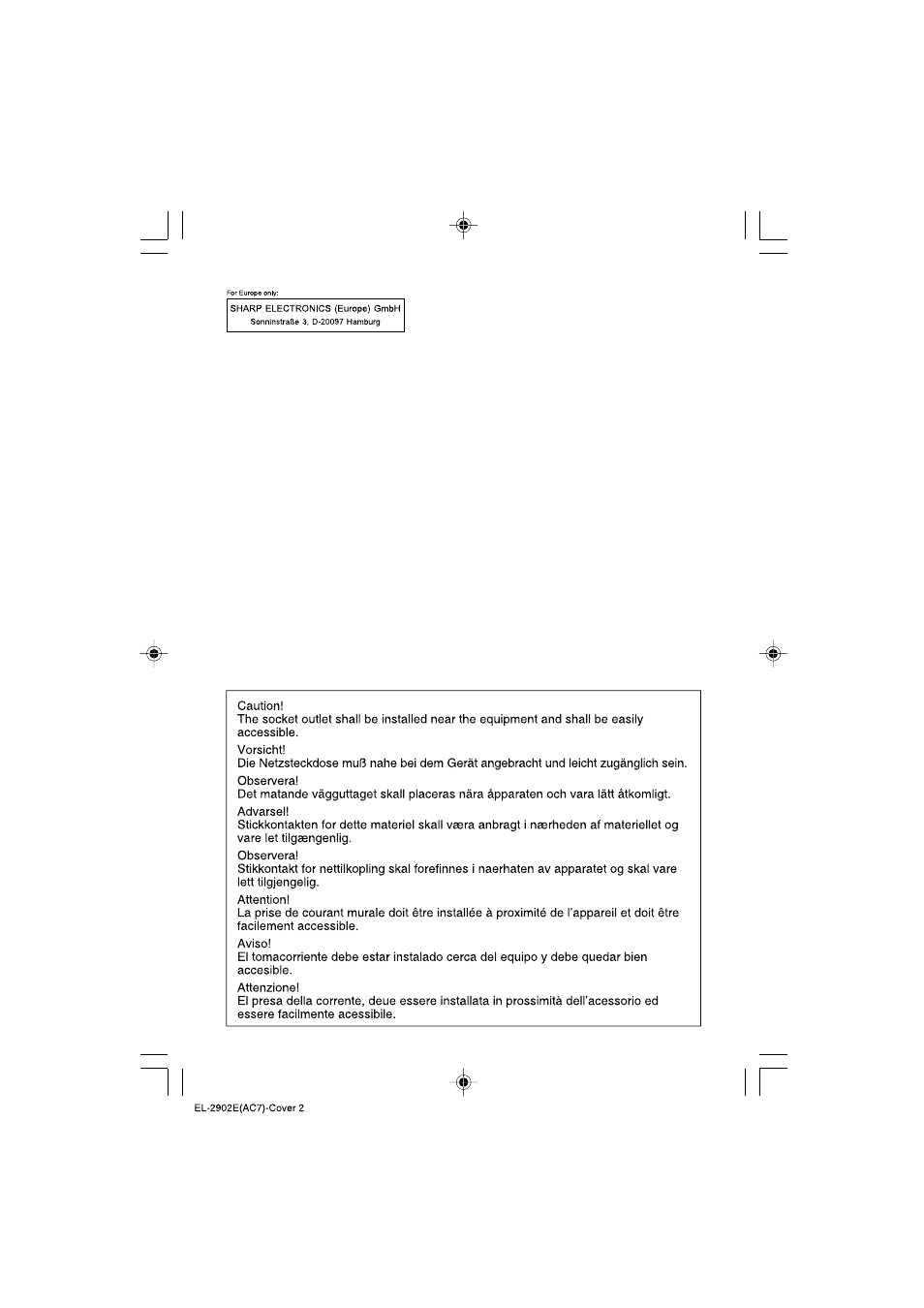 Sharp EL2902E User Manual | Page 2 / 68