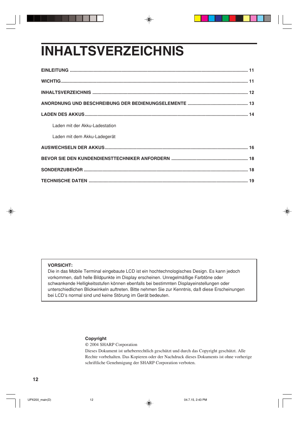 Sharp UP-X200 User Manual | Page 14 / 48