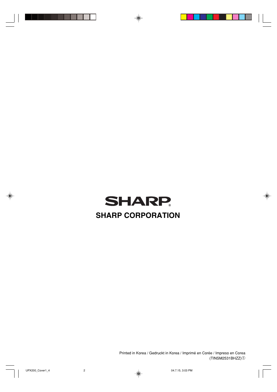 Sharp corporation | Sharp UP-X200 User Manual | Page 48 / 48