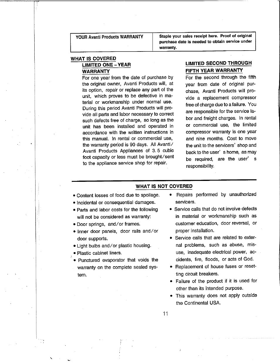 Avanti WC492D User Manual | Page 12 / 17